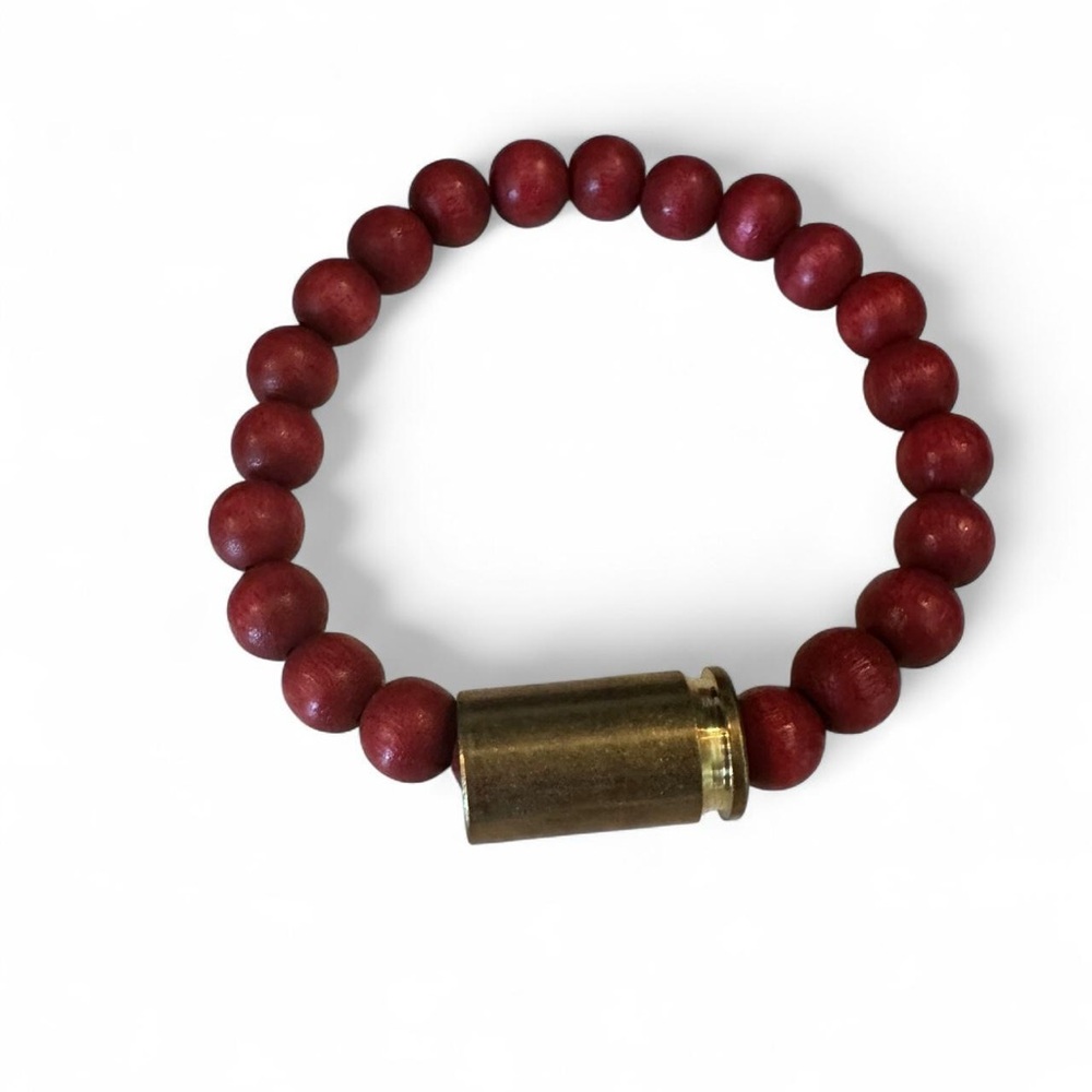 BRASS AND UNITY RED BEADED BRACELETS WITH SIGNATURE BRASS DETAIL